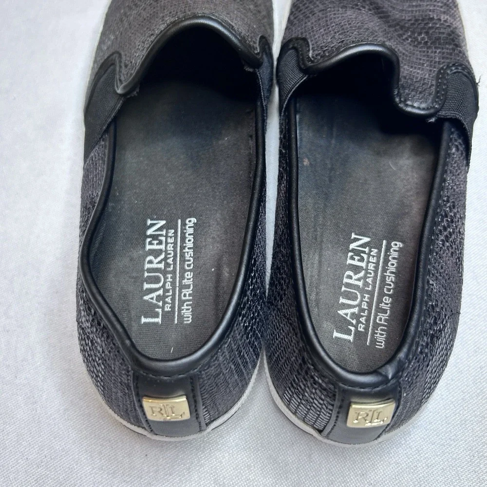 Lauren‎ Ralph Lauren Shoes Womens 7 Black  Weave Slip On Comfort Casual Preppy